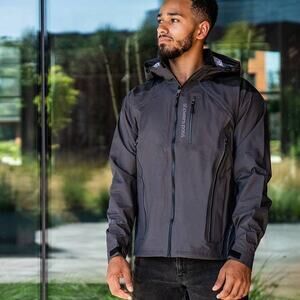 Showers Pass Men's Refuge Jacket Grey Sz S Outdoor Biking Mountaineering Hiking